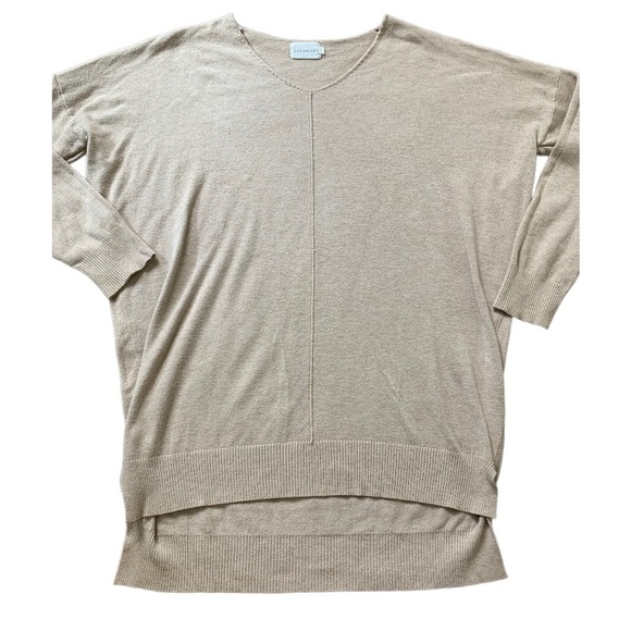 NORDSTROM Dreamers Knit Sweater With Long Sleeves & V Neck Heather Tan Med/Large - Picture 7 of 10